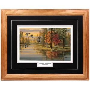 Autumn Glow by Mary Pettis Wall Art Mallard Duck Hardwood Frame 17x21 Wildlife Print 5 Matte Colors 3 Custom Mouldings Cabin Decor Black Mat