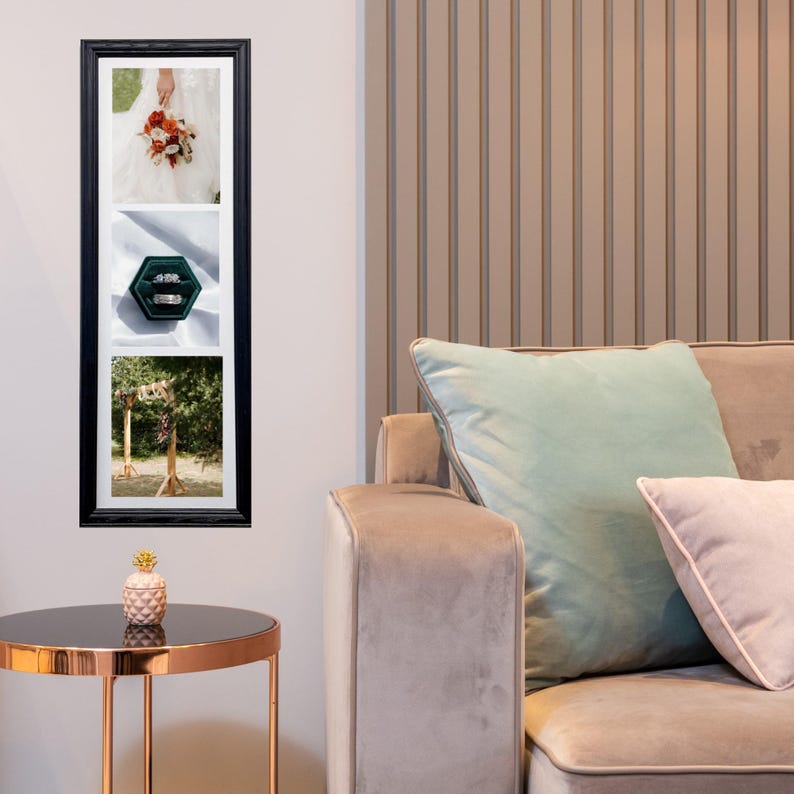 Red Oak 3-photo Collage Frame, 10x32 Glass, for 3-8x10 Photos, Single ...
