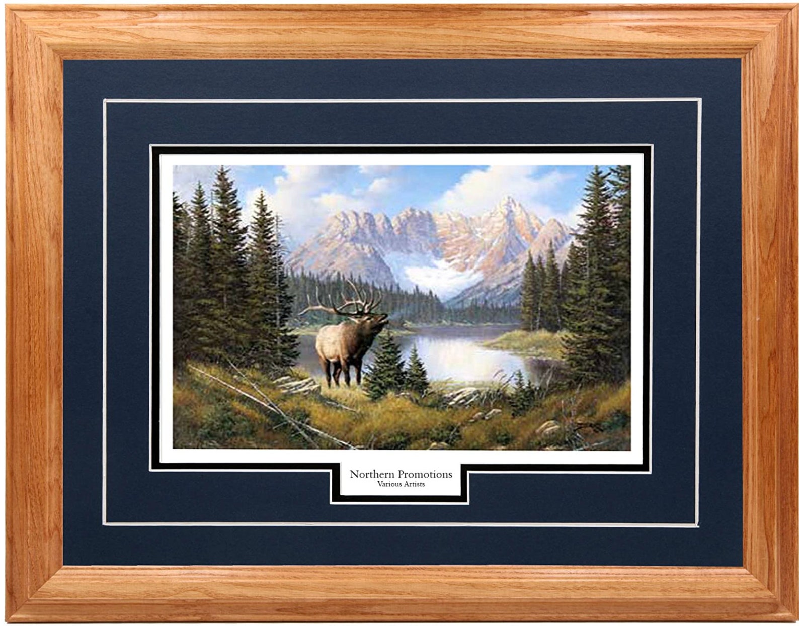 Elk Wall Art Hunting Decoration Hardwood Frame 17x21 Wildlife Etsy