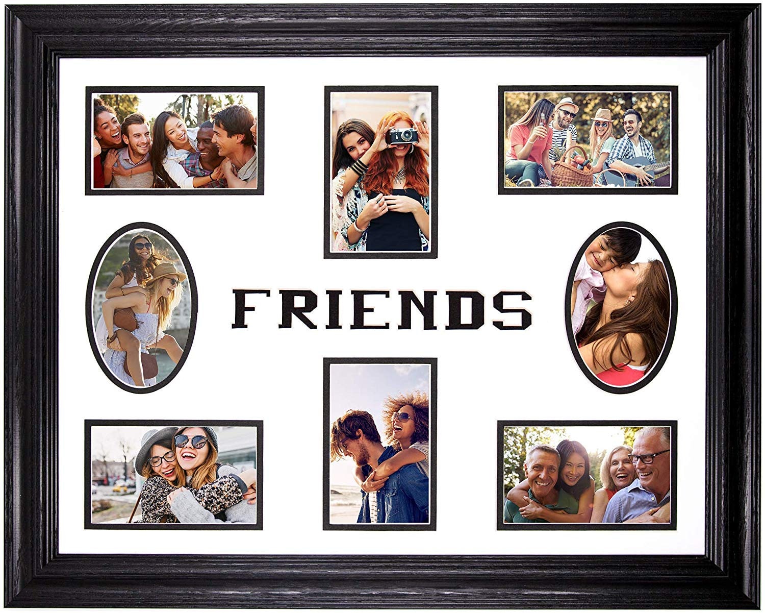 Friends Picture Frame Collage Holds 8 3 X 5 Photos White Premium Bevel