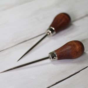 4,5 ”Ahle Holzgriff | Buchbinder-, Leder-, Papier-, Bastel- Piercing-Werkzeuge