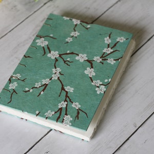 Handmade Watercolor Sketchbook Arches, Fabriano, Aqua Plum Blossom