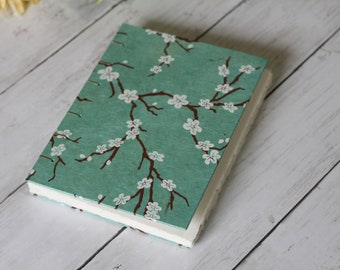 Handmade Watercolor Sketchbook Arches, Aqua Plum Blossom, Portrait