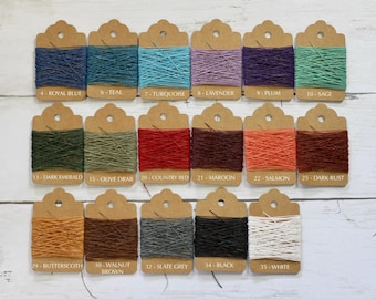 Waxed linen, Irish Linen Thread 2 ply, 5m 10m