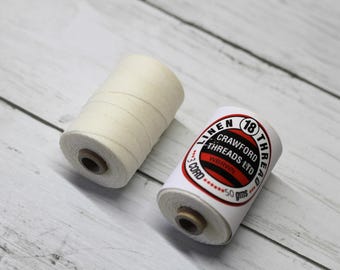 Natural 18/3, Irish Waxed Linen Thread 3 ply, 10m, spool