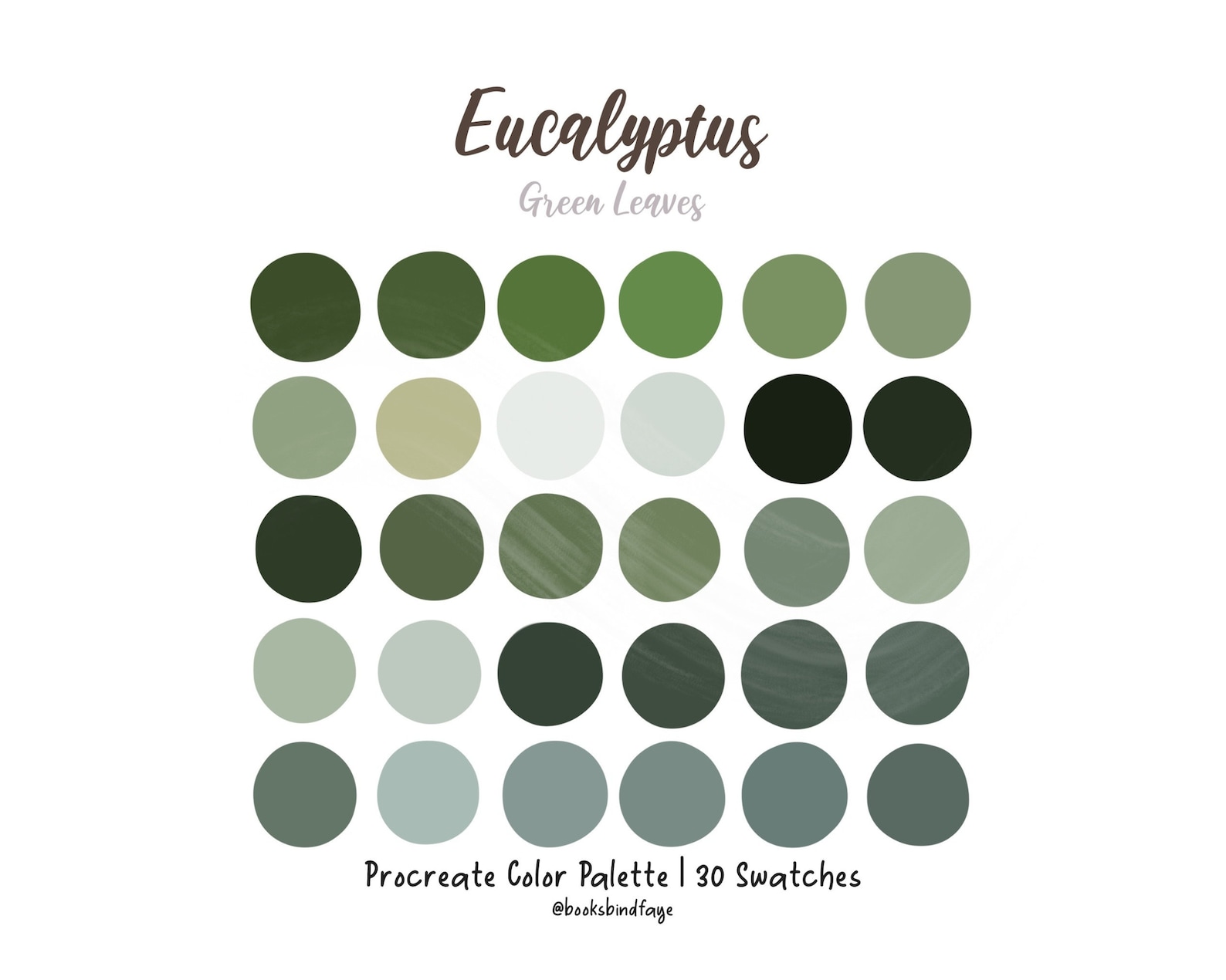 Eucalyptus Procreate Color Palette Light & Medium Digital - Etsy