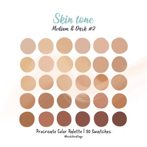 Skin Tones Procreate Color Palette: Medium & Dark (Digital Download)
