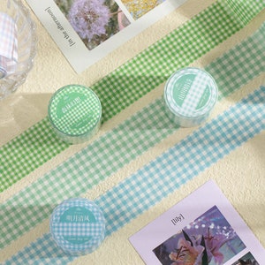 Cold colours Kawaii Plaid Washi Tape Stickers