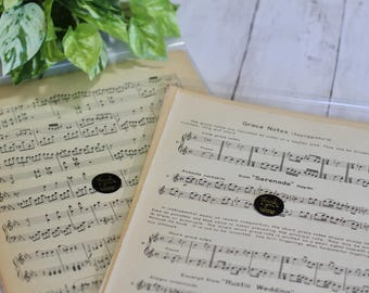 12 Vintage Music Book Pages: Ephemera for Scrapbooking