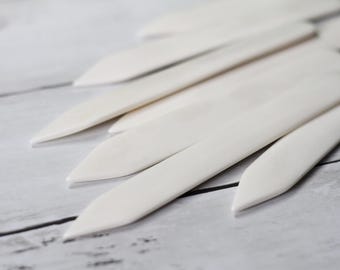 8” Real Genuine Bone Folder | Bookbinding, leather, paper, crafts Creasing Tools