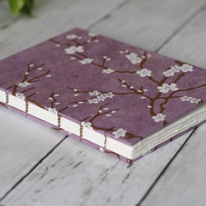 Handmade Watercolor Sketchbook Arches, Purple Plum Blossom