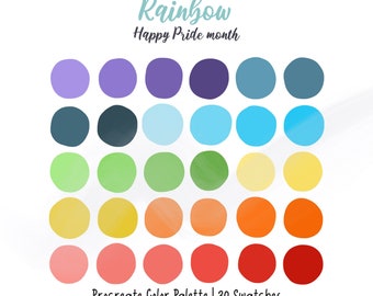 Rainbow- Pride month - Procreate Color Palette | Digital Procreate Tools, INSTANT DOWNLOAD, iPad Procreate App