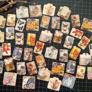 Flower and Butterfly | Reto Vintage stickers | scrapbooking and journaling supplies