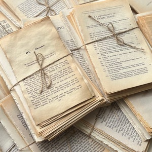 Pacote com 100 páginas de livros vintage, páginas vintage para itens efêmeros de scrapbooking