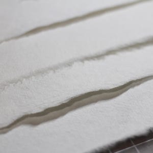 Mulberry paper 11” x 10”, Natural White, Smooth surface, Deckle edges paper sheet