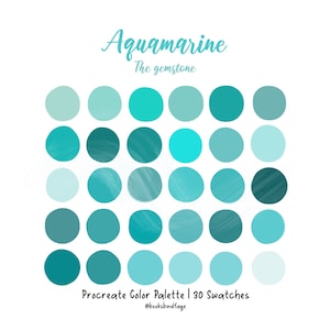 Aquamarine - Procreate Farbpalette | Digitale Procreate Werkzeuge, INSTANT DOWNLOAD, iPad Procreate App