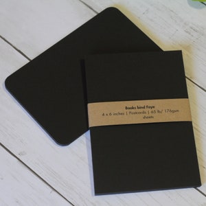 20 Black Postcards (65lb) - 4x6 Square or Rounded, Blank Black Cardstock
