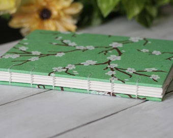 Handmade Watercolor Sketchbook Arches, Green Plum Blossom