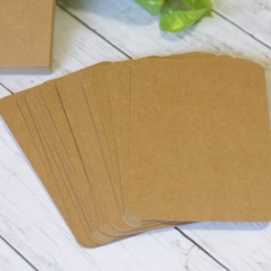 20 cartes postales kraft (65 lb) - 4 x 6 carrés ou arrondis, papier cartonné kraft vierge
