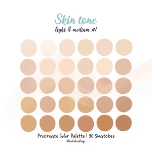 Skin Tones - Procreate Color Palette| Light & Medium | Digital Procreate Tools, INSTANT DOWNLOAD, iPad Procreate App