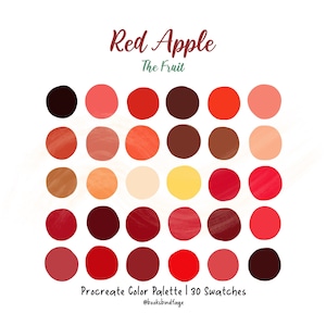 Roter Apfel - Procreate Farbpalette | Digitale Procreate Werkzeuge, INSTANT DOWNLOAD, iPad Procreate App