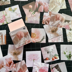 Kawaii Verträumte rosa Blume | Blumenporträt Aufkleber | Scrapbooking und Journaling Lieferungen