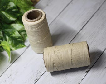 Natural - Waxed Linen Thread 4 ply, 10m, spool