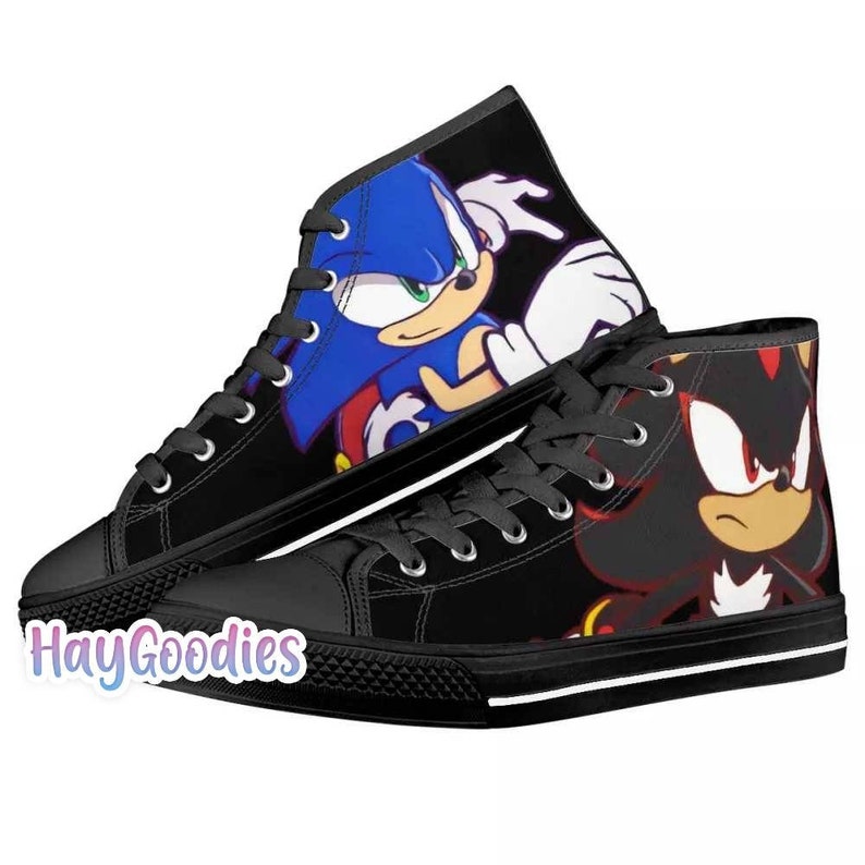 Custom made Sonic and Shadow canvas shoes boys girls unisex Etsy