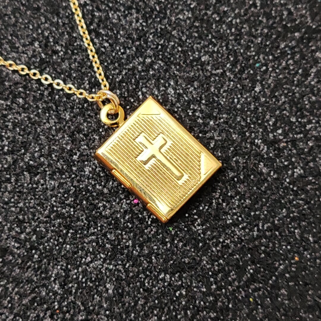 Holy Bible Locket Necklace, Personalized Locket Necklace, Bible Locket ...