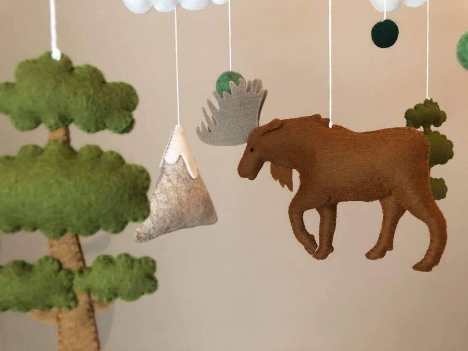 Woodland mobile Moose mobile Mobile nursery Mountain Etsy