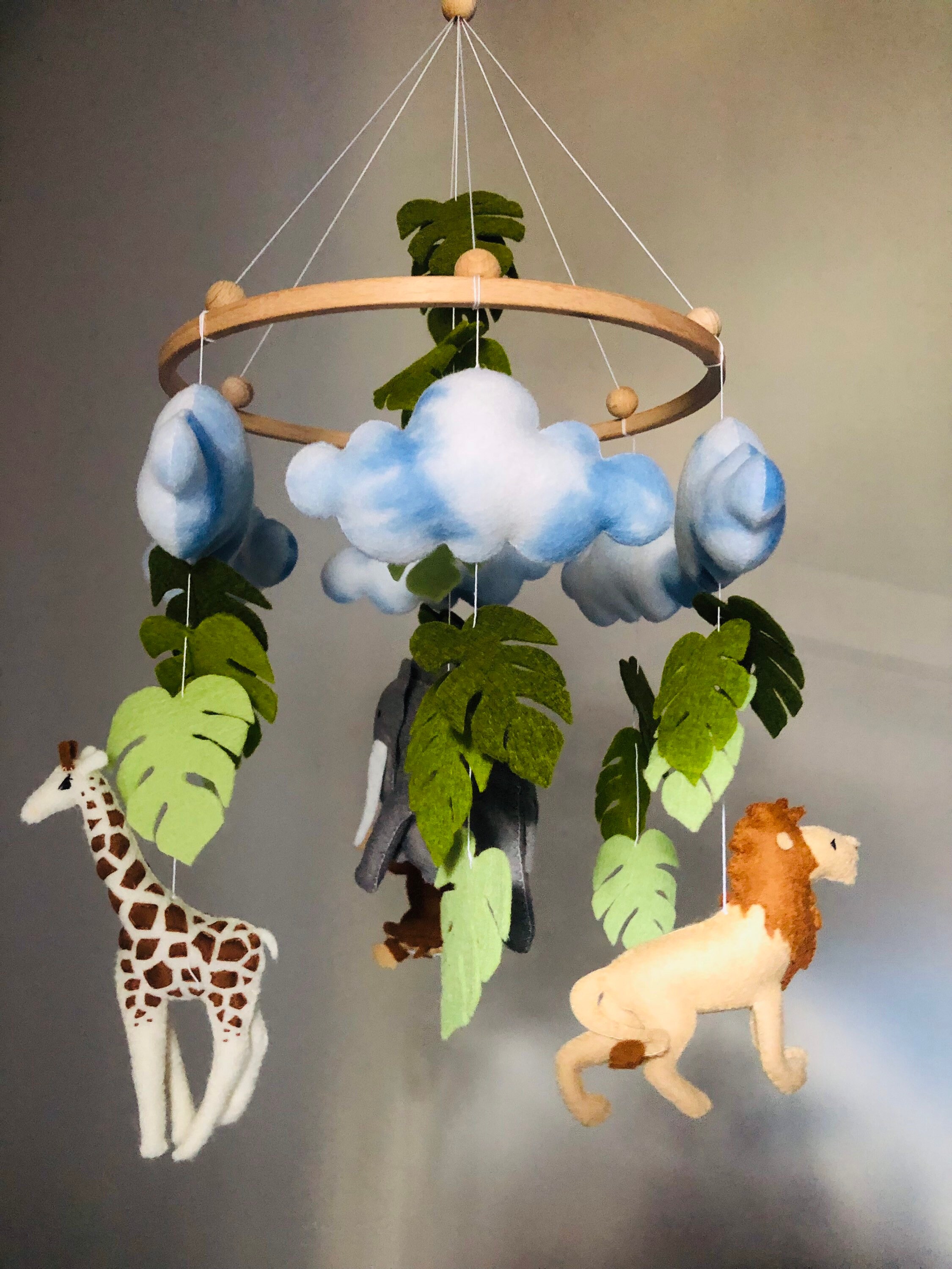 Safari Baby Mobile, Jungle Animals Mobile, Safari Nursery, Neutral ...