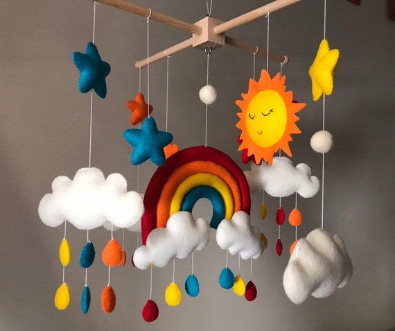 rainbow cot mobile