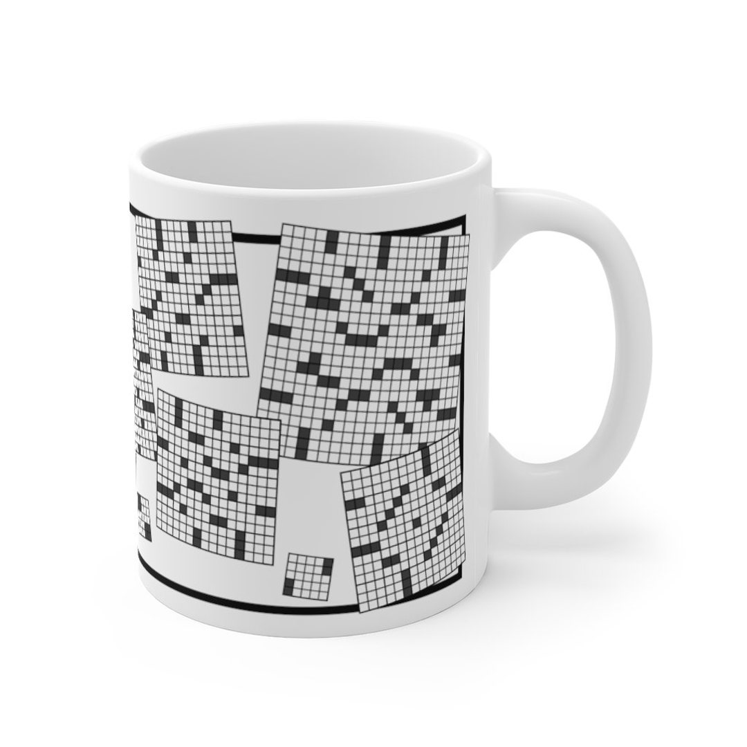 Just a Bunch of Crossword Grids on a Mug Etsy