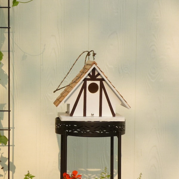 Handmade Tudor Style Birdhouse | American Made Decorative Birdhouse | Cute English Cottage Birdhouse