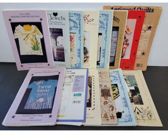 Collection 14 Variety Pattern Books-Painting/Iron on/Cut-out/Quilt/Misc/Catelog