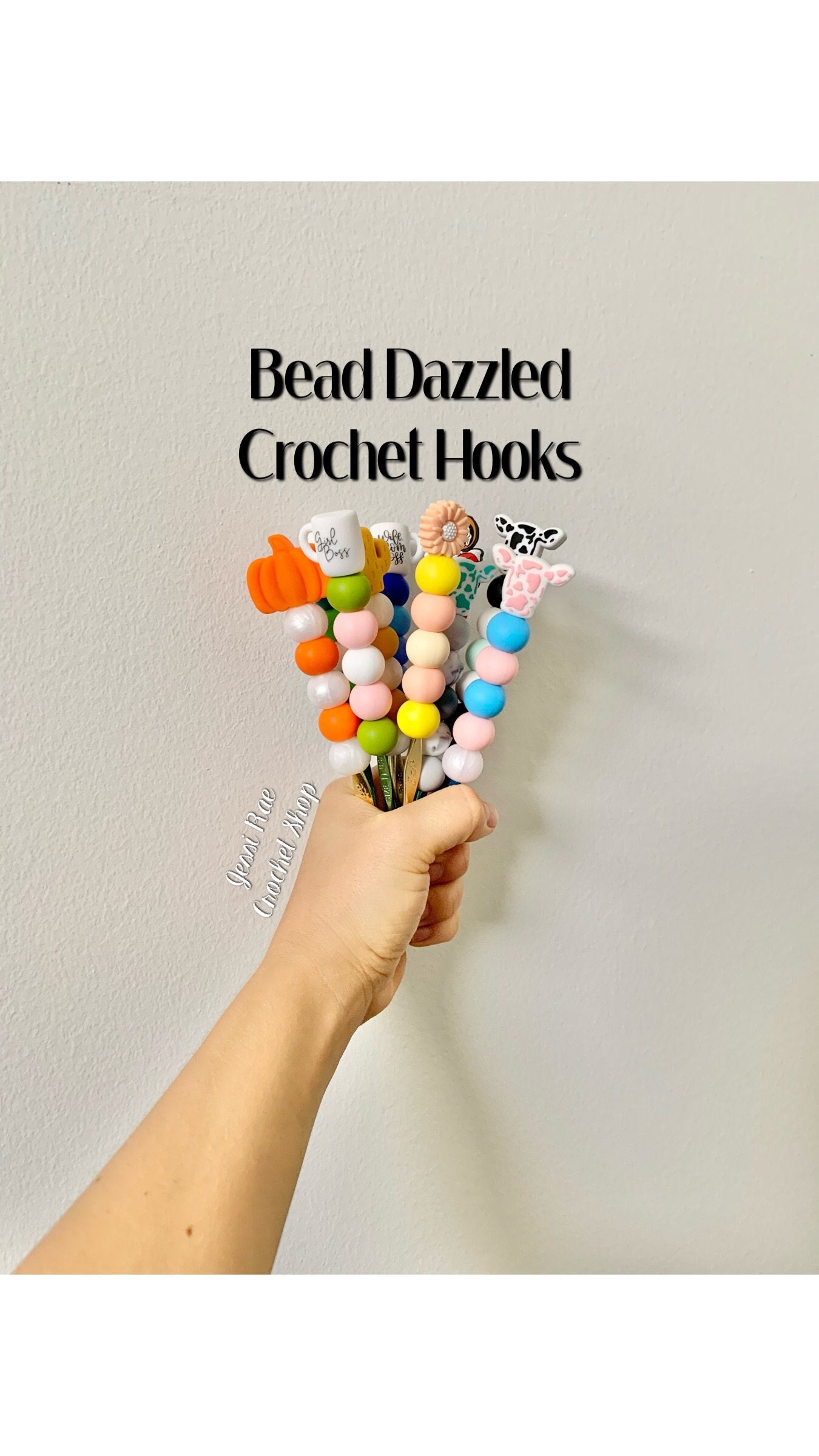 Crochet Hook With Silicone Beads 