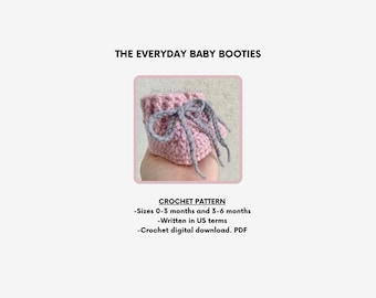 Crochet baby booties, crochet pattern, baby crochet pattern, baby
