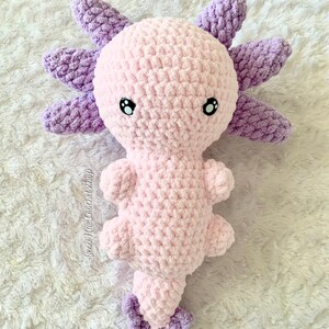 Crochet Axolotl plushie, pink Axolotl, purple Axolotl, Axolotl, amigurumi