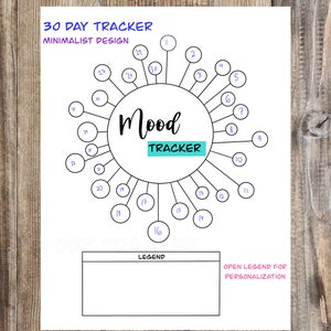 30 Day Mood Tracker - Digital/Bullet Journaling Download