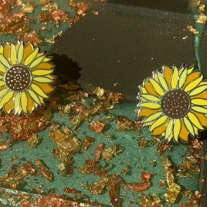 Boho Chic Style Yellow Sunflower Hard Enamel Pin