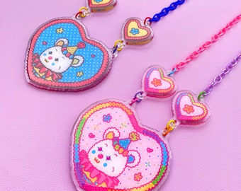 Chip the Clown Kawaii Necklace // Clowncore Kidcore Decora