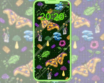 Forest Bugs Mushrooms Flowers Phone Lock Screen Wallpaper Background