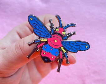 Polyamorous Pride Bee Pins // Kawaii Enamel Queer