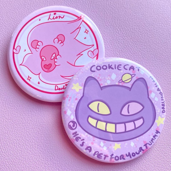 Pink Lion Cookie Cat Steven Universe Kawaii Badge Button 58mm