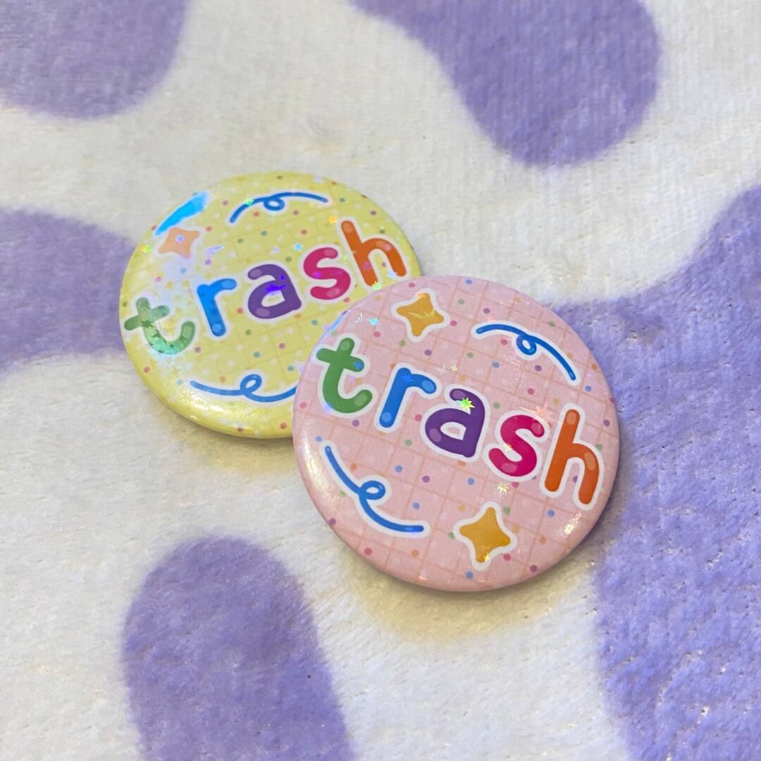 Trash Badge Button Pins 50mm - Etsy