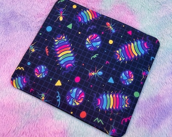 Rainbow Bug Isopod Ant Mousepad Mousemat // Bugcore 80s Kawaii Kidcore
