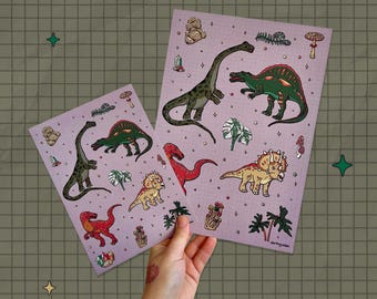 Natural Dinosaur Print Poster // A4 A5