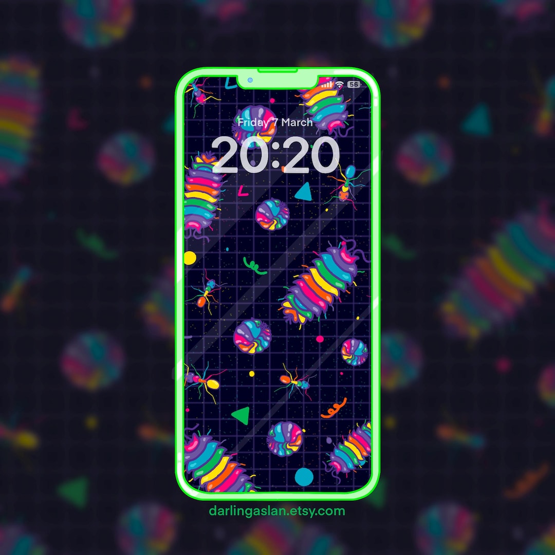 Rainbow Bug Phone Lock Screen Wallpaper Background - Etsy