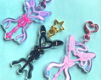 Sylveon Espeon Umbreon Magical Wand Charm Keyring // Kawaii Eeveelution