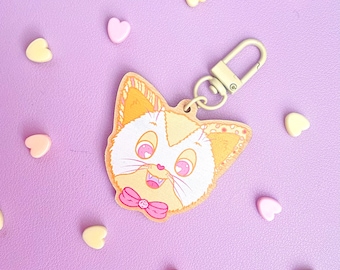 Orange Cat Key Charm // Kawaii Pastel Kidcore